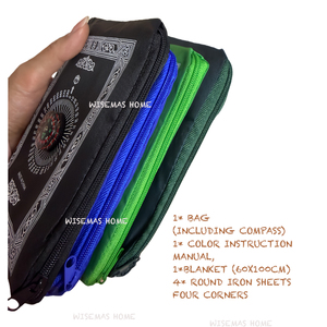 Tappetino da Preghiera Islamico Portatile in Poliestere con Bussola, Tappeto da Viaggio per Moschea, Tappetino da Preghiera Tascabile con Bussola - Product Image 3