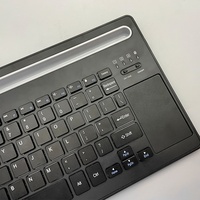 Clavier sans fil BT avec support et pavé tactile Mini clavier rechargeable Type C à touches chocolat super minces, BT-037T