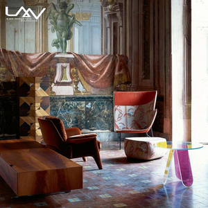 Tavolino da Caffè Nordico Colorato, Tavolino Laterale per Soggiorno in Acrilico <span class=keywords><strong>Trasparente</strong></span>, Tavolino Rotondo Semplice e di Lusso - Product Image 3