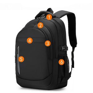 Logotipo personalizado 18 "Oxford Negro Sólido Mochilas escolares para adolescentes College Boy Gril Estudiante Mochila de gran capacidad Hombres Mochilas para portátiles - Product Image 3