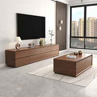 Meuble TV et Table Basse Minimaliste Moderne, Meuble de Sol en Bois Élégant et Luxueux pour Salon, Chambre et Maison