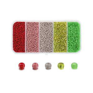Acrylic Seed <b>Beads</b> <b>Set</b> 5 Compartment 2mm Round Loose <b>Beads</b> For Jewelry Making DIY Bracelet Necklace Crafting Accessories - Product Image 3