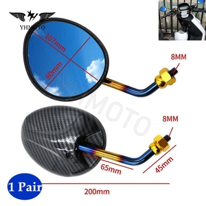 Piezas de fibra de carbono para motocicleta, espejo retrovisor lateral de 8mm con espiga para Triumph, <span class=keywords><strong>Yamaha</strong></span>, Aerox155, Honda, Click <span class=keywords><strong>160</strong></span> - Product Image 5