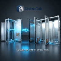 Armoire de distribution électrique en acier thermolaqué pour assemblage de panneaux personnalisés, utilisation en intérieur, DistroCab PS