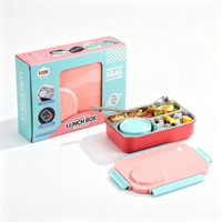 Kinder-Bento-Lunchbox aus Edelstahl 304 mit Fächern, Auslaufsicher für Schule, Studenten, Outdoor-Camping, Lebensmittelbehälter