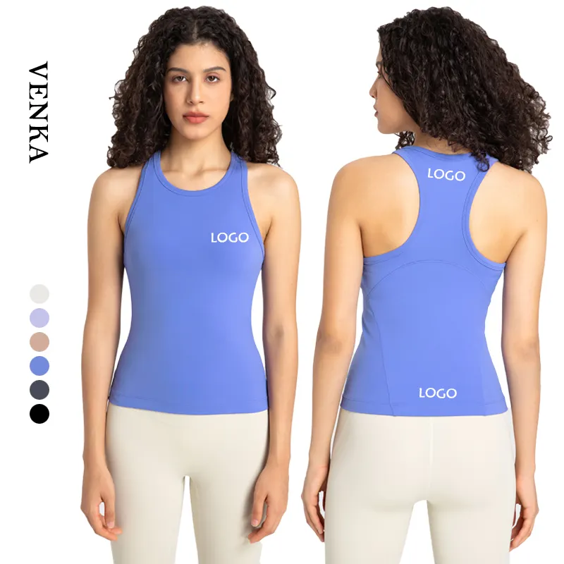 Benutzer definierte Damen Active wear Workout Kleidung Atmungsaktive Rundhals ärmellose Tops Sport Yoga Fitness Tank Tops für Frauen