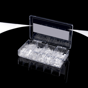 Puntas de Uñas Postizas de Alta Calidad OEM Personalizadas, Media Cubierta, Transparentes, Super Cortas, Almendradas, Francesas, de Gel - Product Image 5