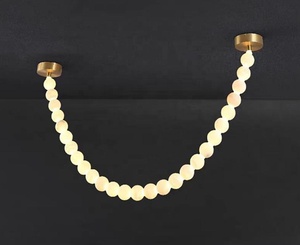 Lámpara Colgante Moderna de Lujo con Cadena de Cuentas de Alabastro Natural, Lámpara Colgante Translúcida de Mármol para Decoración de Proyectos de Hoteles <span class=keywords><strong>y</strong></span> Villas - Product Image 5