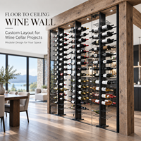 Présentoir mural personnalisé Minghou pour bouteilles de vin – Support mural pour bouteilles de vin – Projet de cave à vin de luxe OEM ODM