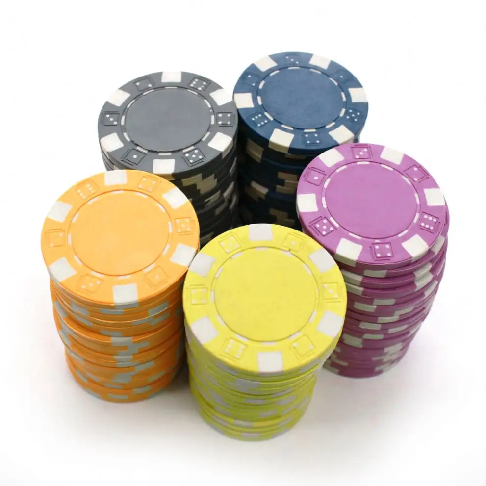 Set Poker tersedia Chip 11.5g ABS kotak Chip tanah liat plastik permainan judi kustom cetak Chip Poker kasino kosong