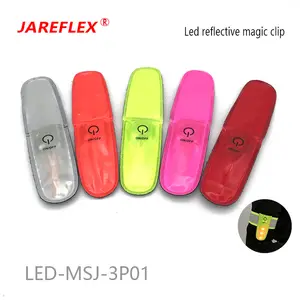 Klip magnetik reflektif LED untuk sepeda, sepeda, tas produsen klip magnet Hi Vis