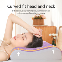 Bantal Kontur Ergonomis untuk Meredakan Nyeri Leher Bantal Penyangga Leher Servikal Bantal Lateks TPE Pendingin Elastis