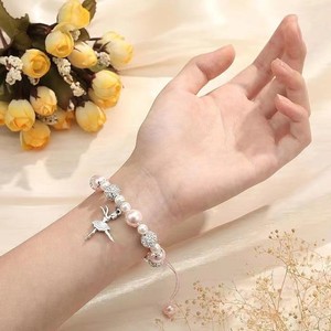 Adjustable Pearl <b>Bead</b> <b>Bracelet</b> With Dancing Girl Pendant Handmade Woven Jewelry For Gift - Product Image 2