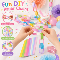 Kit de décoration de fête pastel avec guirlande de 600 chaînes de papier, bandes de papier DIY pour la décoration de la maison, les anniversaires et les bannières
