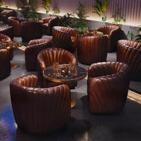 Fauteuil individuel moderne en cuir PU noir, confortable, pour mobilier de bar, canapé de café extérieur, chaise de loisirs, bar à vin, boîte de nuit, club de cigares