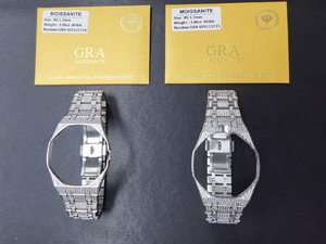 Vollständiges VVS Mossanit Edelstahl Iced Out Uhrengehäuse und Armbänder Ersatz-Mod-Kit für Royal Pop Diamantarmband für Swatch X AP - Product Image 6
