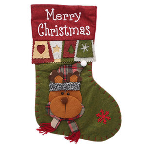 Grandi Calze Natalizie in Feltro con Design Babbo <span class=keywords><strong>Natale</strong></span>, Pupazzo di Neve, Renna e Scritta '<span class=keywords><strong>Buon</strong></span> <span class=keywords><strong>Natale</strong></span>' - Decorazioni per Albero di <span class=keywords><strong>Natale</strong></span> - Product Image 6