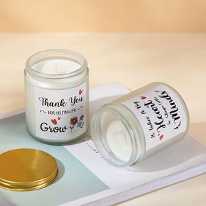 Frosted Glass Jar Scented Custom Print Soy <b>Wax</b> <b>Candle</b> for Thank You Gift Birthday Home Fragrance Decoration - Product Image 4