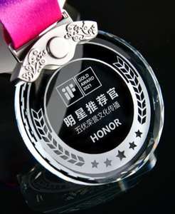 Medaglie in Cristallo Personalizzate Economiche Rotonde per Competizioni Targa Sportiva Personalizzata con Nastro Lucidato Inciso <span class=keywords><strong>ADEL</strong></span> - Product Image 4