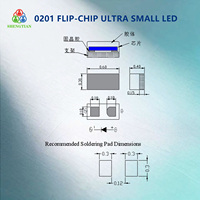0201 Flip Chip Merah Biru Hijau Oranye SMD LED 0.6*0.4*0.35mm 2-3V 5mA Lampu Indikator Panel Instrumen Produsen Asli