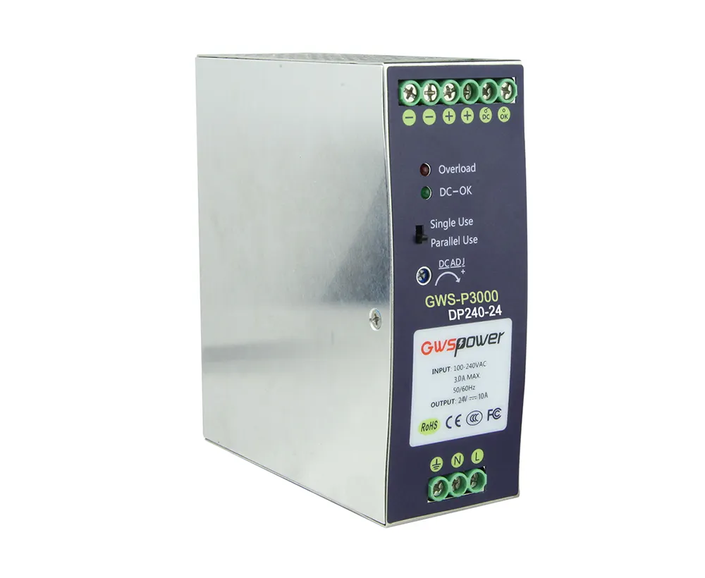 Fonte de energia industrial AC100-240V 2.3A saída DC 24V 10A 240W/24V trilho DIN para interruptor Ethernet industrial