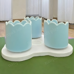 Tuyệt vời trắng hồng xanh tách trà trong nhà/ngoài trời thiết bị sân chơi Kid cảm giác xoay vui vẻ đi vòng mềm chơi cho các bên thuê - Product Image 2