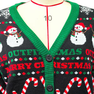 Usine personnalisé <span class=keywords><strong>pull</strong></span> en tricot mode de Noël mignon col en V à manches longues chandails pour femmes de Noël en gros - Product Image 4