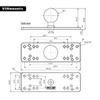 Support universel pour sondeur de pêche de 1,5 pouces avec bras moyen pour GPS marin, sonar, bateau, canoë, kayak pour la navigation et le GPS