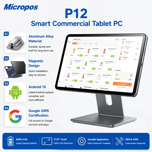Factory 12 Inch Android 15 Touch Screen Smart Commercial Tablet PC Pos Machine Tablet Pos
