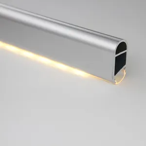 U-Form Aluminium Profil Kleider schrank Hängende Kleidung Rohr Schrank Stange Unter Schrank LED Linear Profil Licht für Möbel Beleuchtung