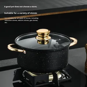 Olla <span class=keywords><strong>de</strong></span> Cocina Antiadherente <span class=keywords><strong>de</strong></span> Acero al Carbono al por Mayor, Olla para Sopa, Sartén, Olla para Leche, Juego <span class=keywords><strong>de</strong></span> Ollas Multifuncionales con Tapa <span class=keywords><strong>de</strong></span> Vidrio - Product Image 2
