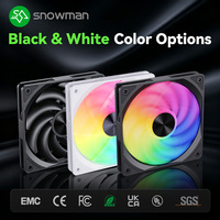 Ventilateur de boîtier PC SNOWMAN AF12015-BK 120mm Slim 15mm Noir 48CFM PWM 4 broches Roulement Hydraulique 12V DC Uniquement Vente en Gros