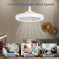 E27 220v Smart Modern Home Socket Sans Lame Dimmable Led Plafond Ceil Ventilateur Lampe Avec Lumières Led Télécommande