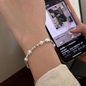 Yinruitai S925 Sterling Silver Pearl <b>Bracelet</b> With Small Silver Pieces For Women Everyday Wear - Product Image 1