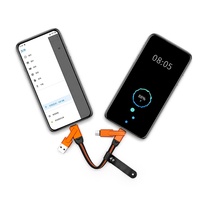 Mini Llavero 6 en 1 con Cable USB Tipo C a Tipo C de Carga Rápida de 60W para iPhone, Regalo Promocional Empresarial