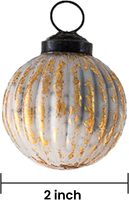 Fait à la main Premium Antique Crème Vague Ronde Arbre De Noël En Verre Décor Ornements Boules Suspendus Designer Cadeaux En Gros