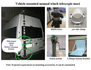 Mástil Telescópico de 10 m - Torre de Antena de Aluminio Montada en Vehículo con Manivela para Radioaficionados - Product Image 2