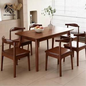 โรงงานจีนจัดหาเฟอร์นิเจอร์ห้องรับประทานอาหารไม้แบบใหม่ โต๊ะรับประทานอาหารไม้ ราคาพิเศษ รับทำโลโก้ตามสั่ง MOQ ต่ำ จัดส่งทันที - Product Image 6
