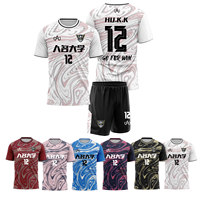 Set Jersey Sepak Bola Lengan Pendek Bahan Bernapas Cetak Digital |   Seragam Tim Kustom Anti-Bakteri Penyerap Keringat 100% Poliester