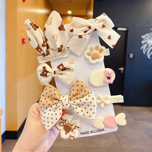 1 Bộ Phụ Kiện Tóc Cho Bé Gái Gấu Nâu Hoạt Hình Kẹp Tóc Ngọt Ngào Cho Trẻ Em Kẹp Tóc Thời Trang Kẹp Tóc Cho Bé Đội Đầu - Product Image 4