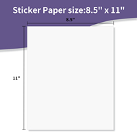 Papier autocollant vinyle brillant blanc PP PET 8,5''x11'' A4, imperméable, adhésif brillant pour impression jet d'encre