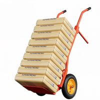 Troli Platform Industri Lipat Baja Merah 2 Roda Kapasitas Muat 200kg untuk Mobilitas Mudah