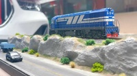 Alas Pajangan Model Kereta & Mobil Plastik Skala HO 1:87, Tata Letak Jalan dan Rel Bertingkat, Jalur Tunggal 60x20cm