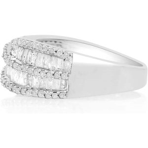 แหวนเพชร Jewelspaark 0.68 กะรัต ทรงกลมและทรงบาแกตต์ ตัวเรือนแบบช่อง ขนาด 7 เครื่องประดับชั้นดีสำหรับผู้หญิง - Product Image 2