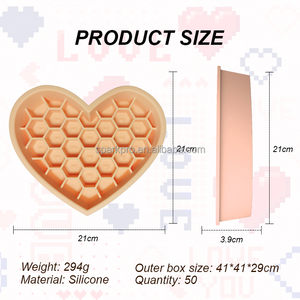 SparkPro Custom Silicone nero cuore cane ciotola leccare 2 in 1 a nido d'ape alimentazione lenta ciotole per animali domestici alimentatore - Product Image 6