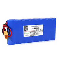 6.4V 8Ah 51.2Wh Paket Baterai Lithium Ion LiFePO4 Kustom Berdampingan dengan BMS untuk Sistem Keamanan Lampu Taman Tenaga Surya OEM ODM