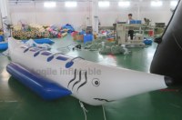 Offre Spéciale gonflable requin poisson volant remorquable gonflable flottant banane requin bateau eau Sport jeux équipement