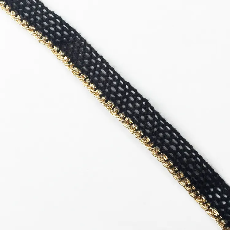 1 yarda 10mm poliéster oro Honda correas hilo trenzado cinta de encaje DIY costura bufandas manga ropa Ropa Accesorios
