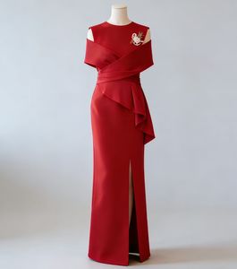 S0220Y 2026 Nouvelle <span class=keywords><strong>Robe</strong></span> Rouge Élégante <span class=keywords><strong>pour</strong></span> Femmes d'Âge Moyen, Amincissante et Flatteuse, Robes <span class=keywords><strong>de</strong></span> <span class=keywords><strong>Mère</strong></span> <span class=keywords><strong>de</strong></span> la Mariée - Product Image 4