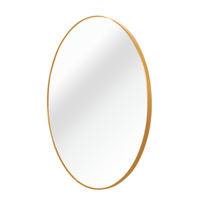 Gold 20 Inch Round Metal Wall Mirror Bathroom Decor - Product Image 2